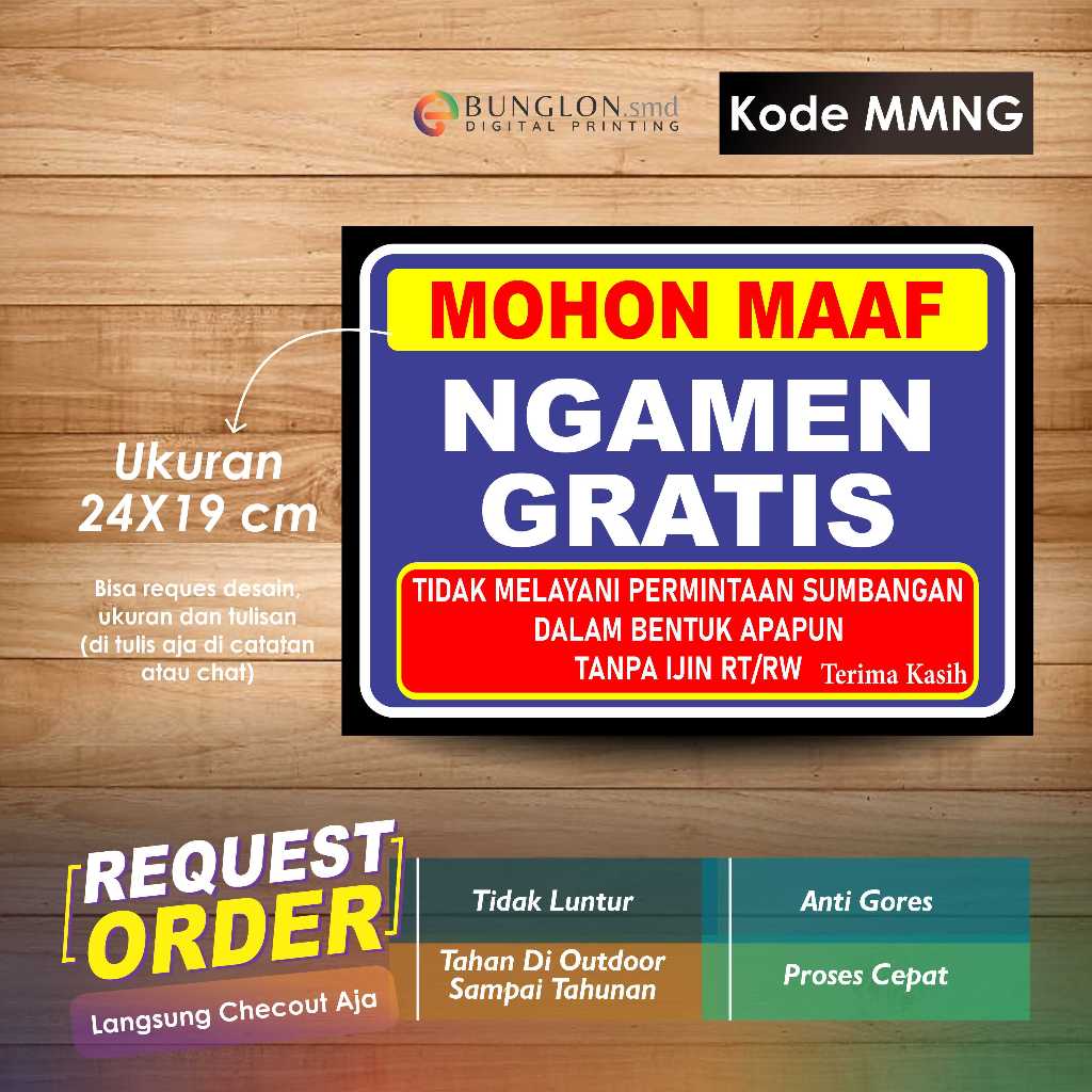 

STIKER MOHON MAAF NGAMEN GRATIS +LAMINASI KODE MMNG BIRU TUA