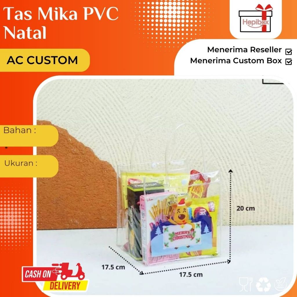 

Tas Mika PVC Transparan / Tas Mika PVC Edisi Natal / Tas Mika Transparan Natal / Tas Mika PVC Polos Goodiebag Hampers Souvenir Ulang Tahun Transparant Bening Murah I AC07A - AC42A