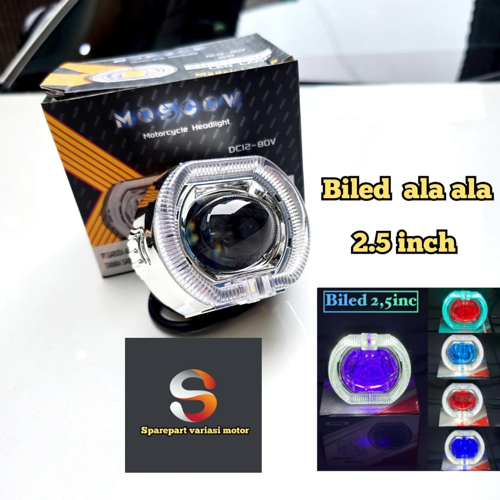 LAMPU TEMBAK BILED PROJIE LED DEVIL / LAMPU UTAMA LED 2 WARNA PUTIH KUNING HIGT LOW LAMPU TEMBAK PRO