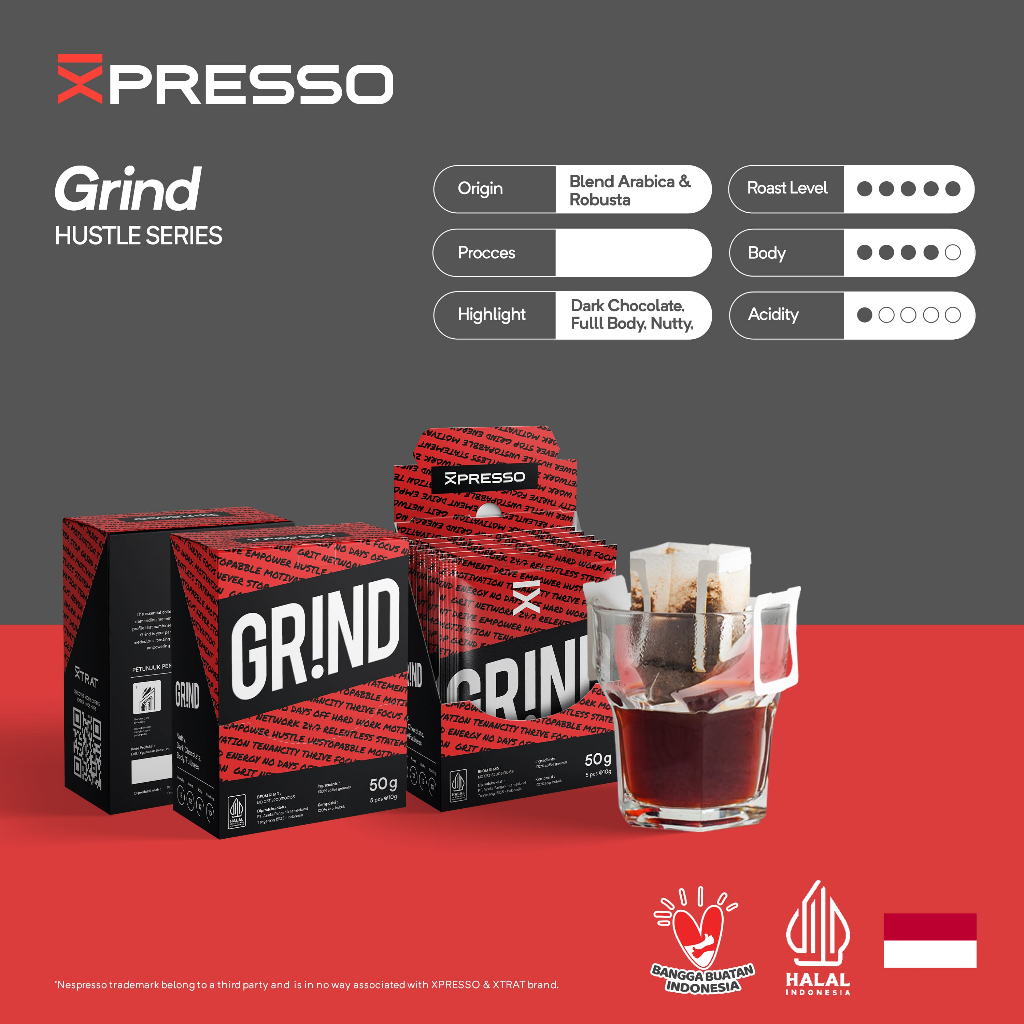 

Drip Bag Coffee Grind - Xpresso Kopi Drip Bag 5pcs