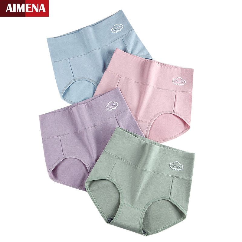 Celana Dalam Wanita Pinggang Tinggi Katun Sederhana Premium CD