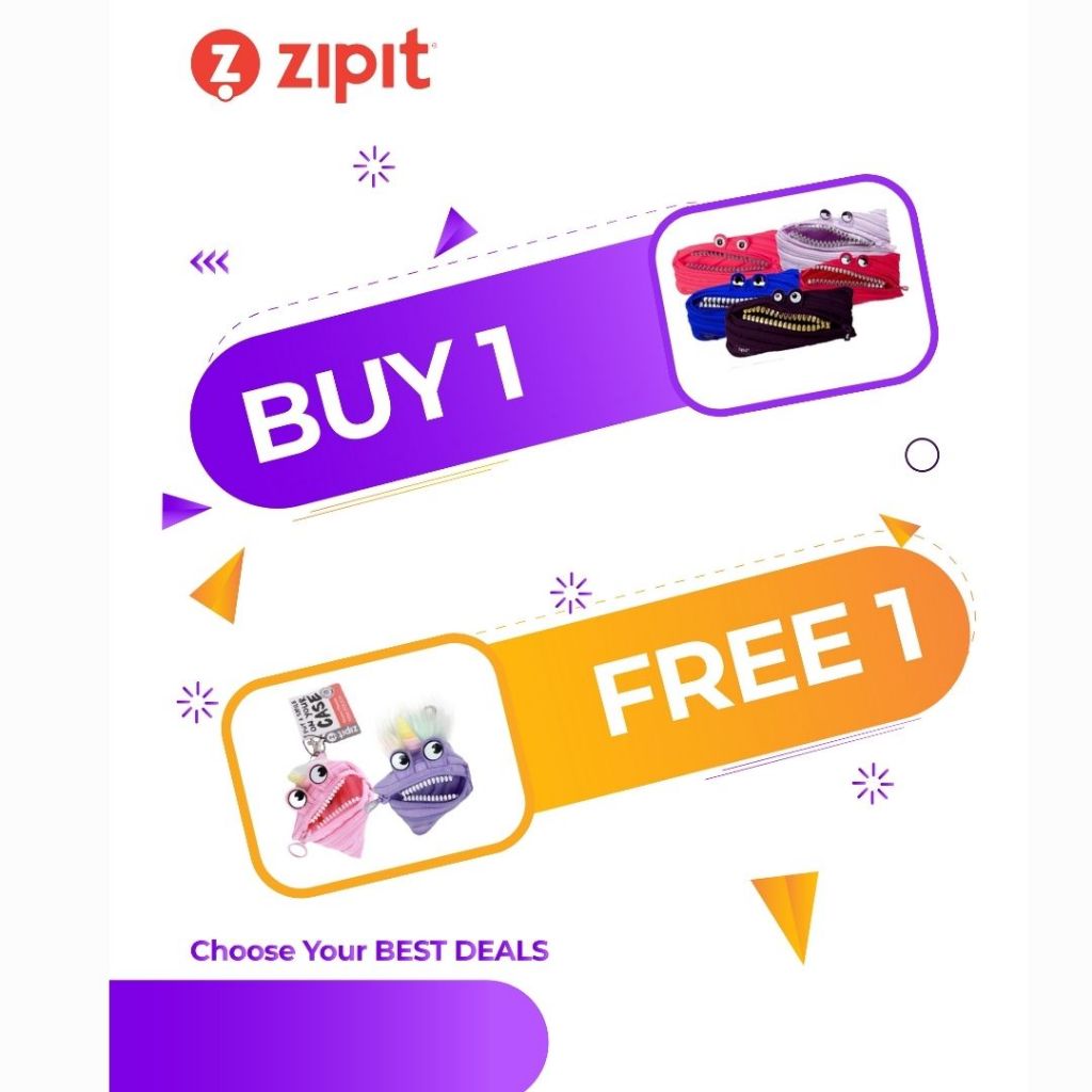 

[B1G1] Zipit Grillz Monster Pouch - Hitam + Zipit Unicorn Mini Pouch
