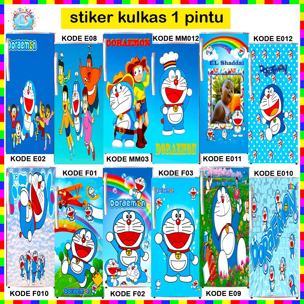 Stiker Kulkas 1 Pintu Motif Doraemon