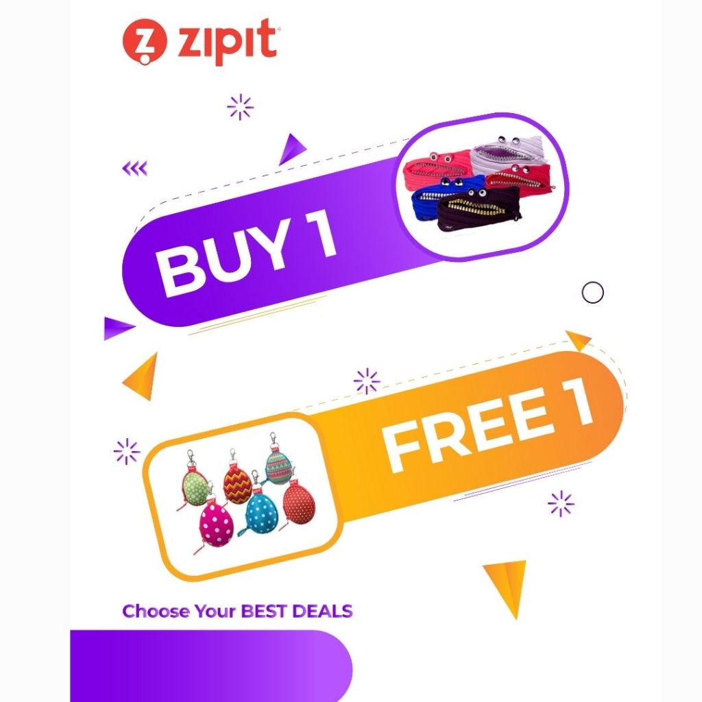 

[B1G1] Zipit Grillz Monster Pouch - Lilac + Zipit Easter Egg Keychain