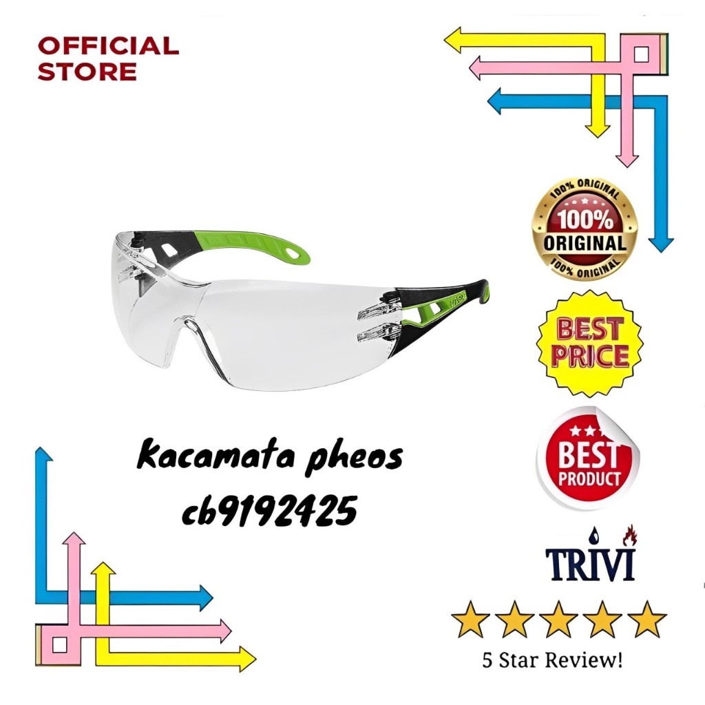 Kacamata pheos CB 9192425 safety glasses eyewear clear, kacamata keselamatan bening persaman uvex - 