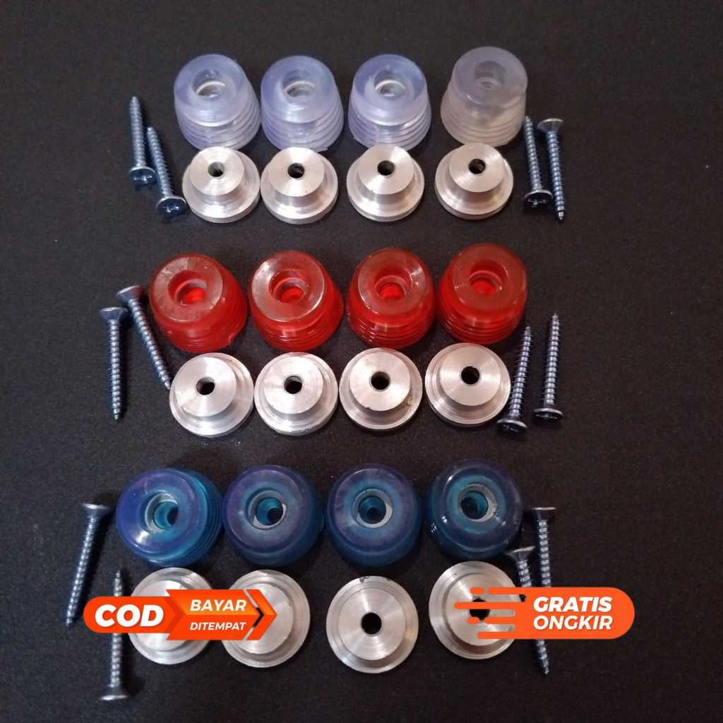 (ISI 4) KAKI KARET LENGKAP TOPI METAL STENLIS SANGKAR KOTAK KOSAN KAKI TEBOK SANGKAR KOTAK TEBOK SAN