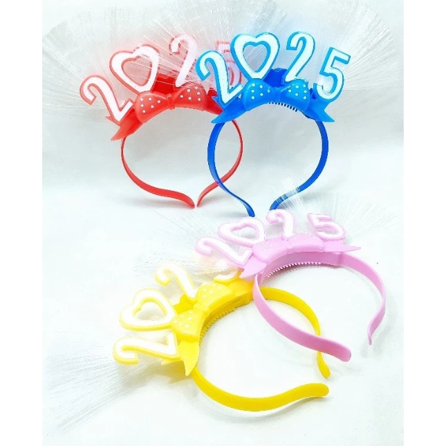 BANDO HAPPY NEW YEAR 2025 DENGAN LAMPU MENYALA UNTUK ANAK / BANDO TAHUN BARU / BANDO LAMPU