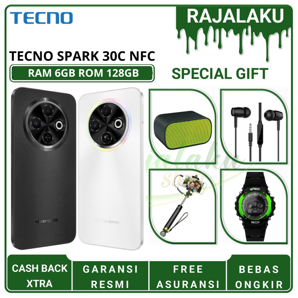 HP TECNO SPARK 30C RAM 6/128GB GARANSI RESMI INDONESIA