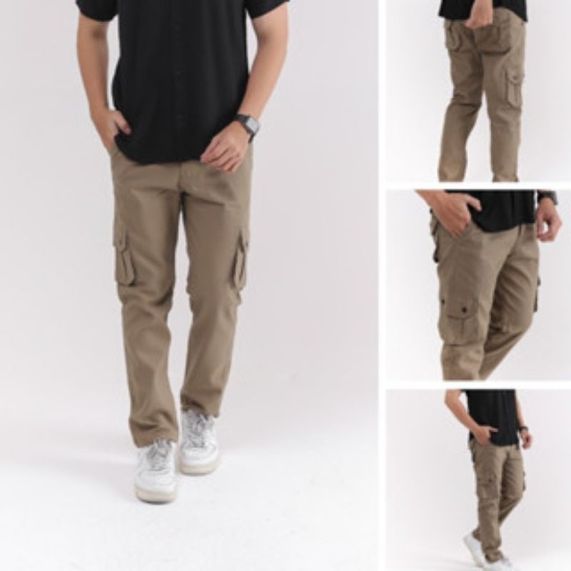 Celana Cargo Panjang Pria Original Kain Katun Celana Kargo Cowok Hitam Army Distro