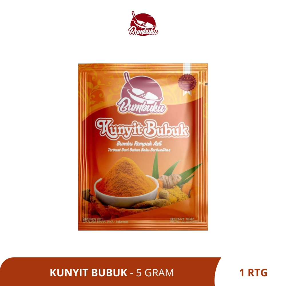 

BUMBUKU - Kunyit Bubuk 5 GRAM - 1 Renteng Isi 12 Pcs