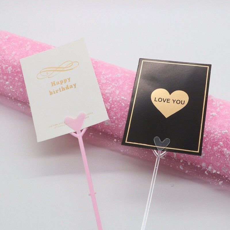 (34cm)Stick Card Holder plastik /stick kartu ucapan untuk buket/ stick foto