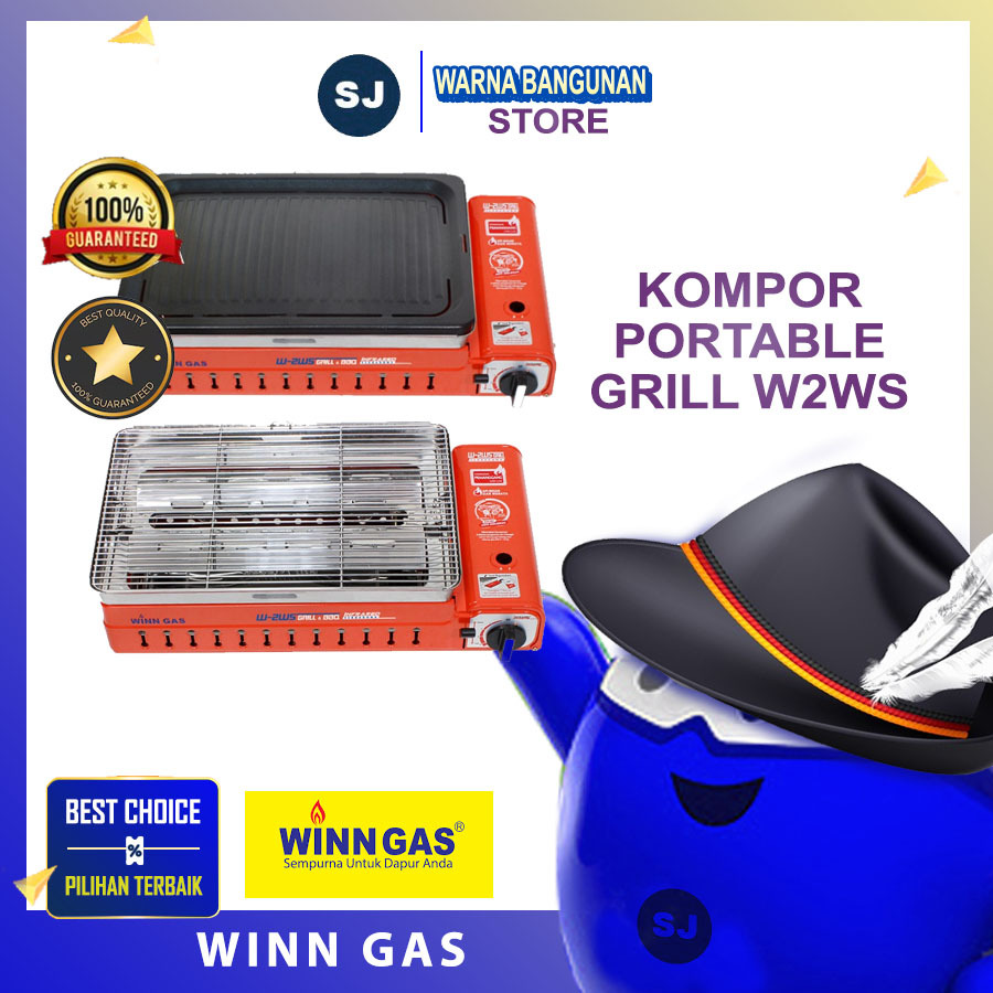 1 PCS - WINN GASS KOMPOR PORTABLE GRILL W2WS - 2 Fungsi PANGGANG ATAU BBQ