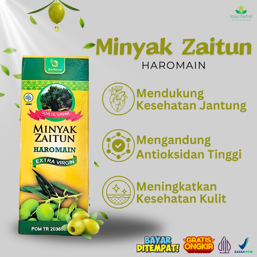 

Minyak Zaitun Haromain 60 ml | Extra Virgin Olive Oil Tursina | Membantu Memelihara Kesehatan