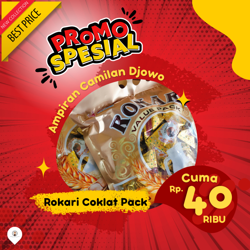 

Rokari Wafer Bulat Salut Cokelat Dan Kacang 350gr (50 pcs) - Ampiran Camilan Djowo