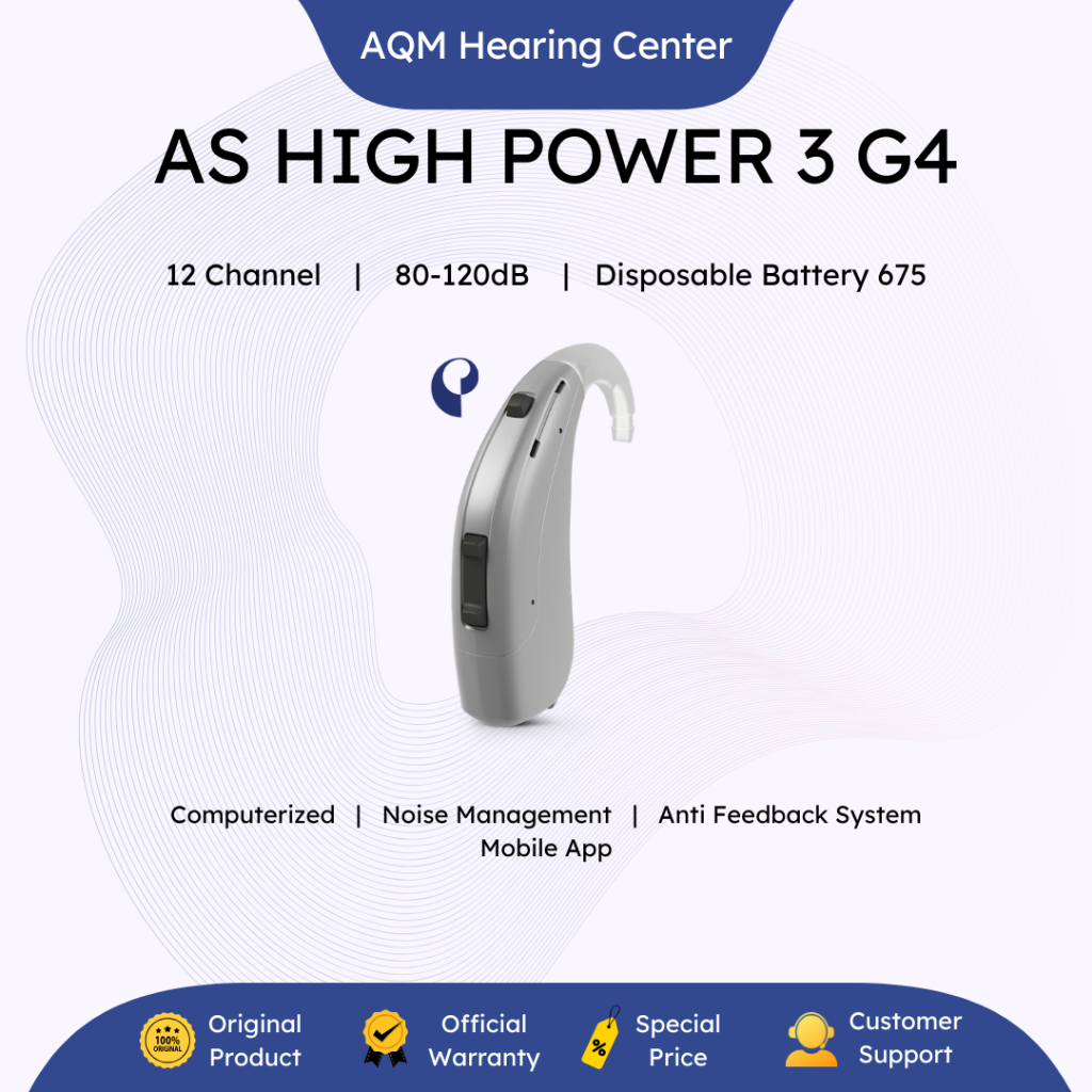 Alat Bantu Dengar Audio Services BTE Super Power HP 3 G4 120db 12 Channel