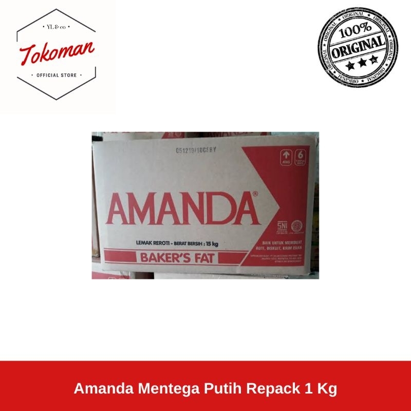 

Amanda Mentega Putih Repack 1kg / 1 kg Shortening Bakers Fat