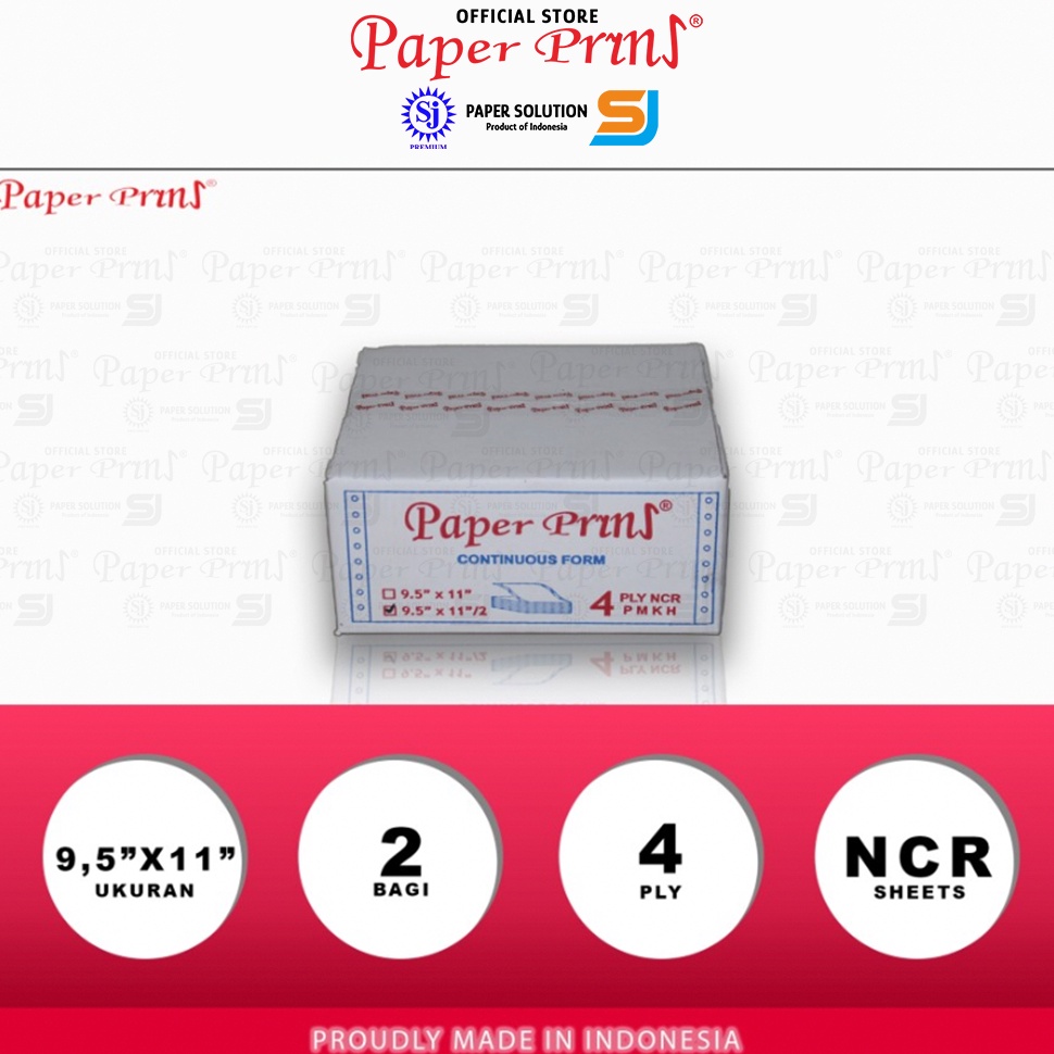 

KODE WPJGA Paperpryns Kertas Continuous Form 4PLY NCR PRS 95 x 112 Bagi 2