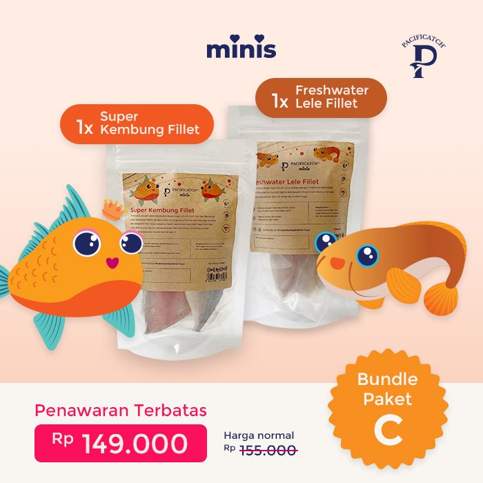 

[BUNDLE C] Pacificatch minis Super Kembung Fillet dan Freshwater Lele Fillet | mpasi bayi