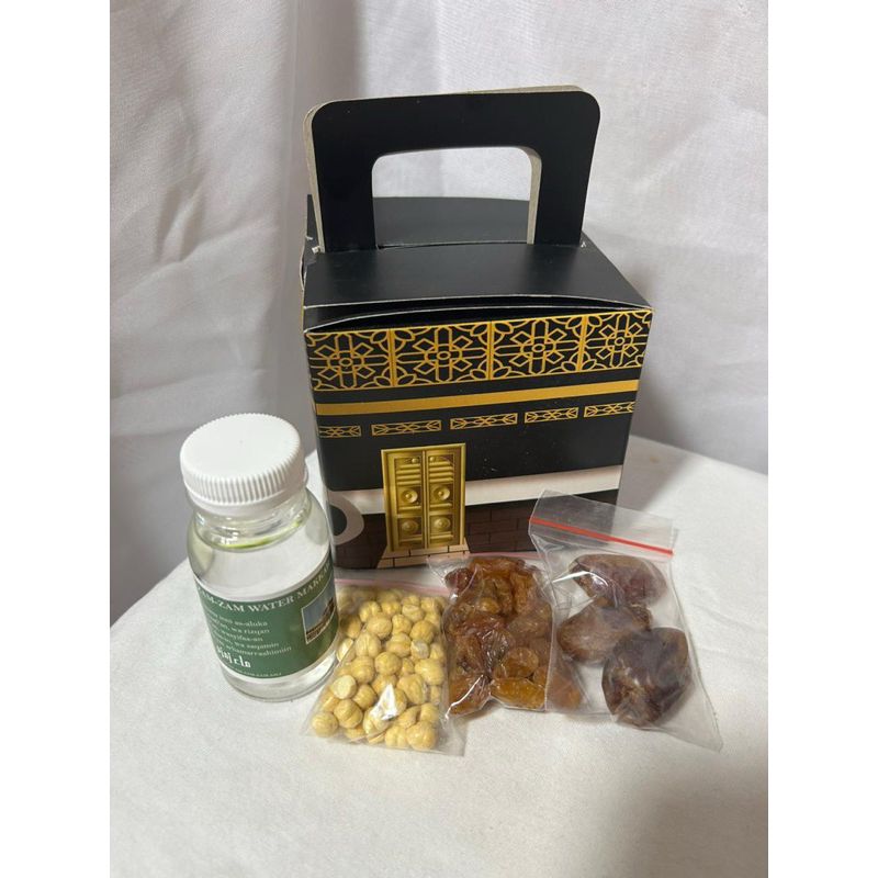 

oleh oleh Haji dan umroh Paket Kabah lengkap 50pcs(air zam zam 80ml )