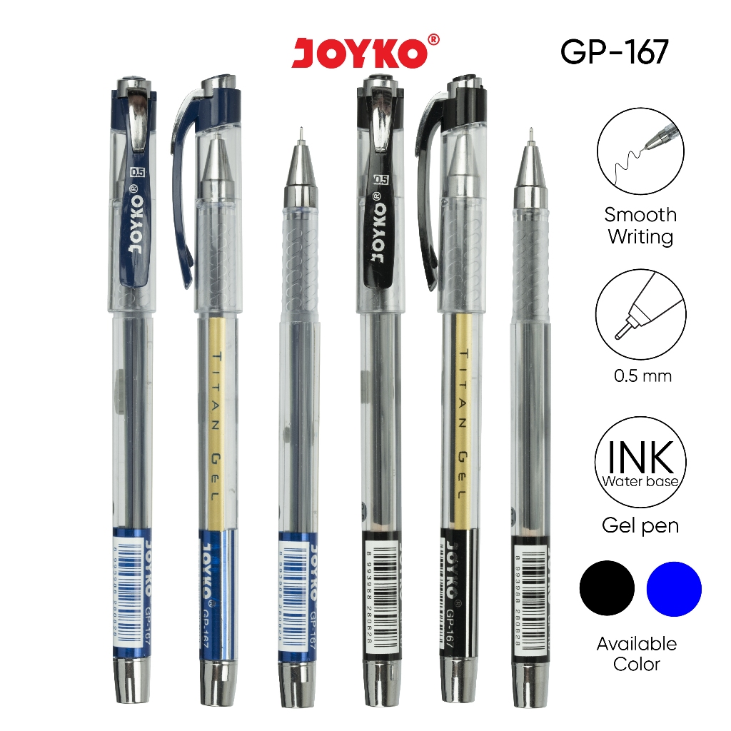 

Gel Pen Pulpen Pena Joyko GP-167 Titan Gel 0.5 mm