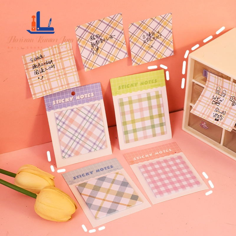 

Sticky Note Berwarna Dengan Pola Kotak-Kotak Kertas Catatan Tempel Untuk Pelajar Gaya Sederhana Sticky Note Untuk Kantor Portabel Dan Mudah Digunakan, Perlengkapan Sekolah Untuk Pelajar