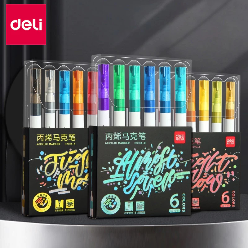 

Deli Spidol Akrilik / Acrylic Marker 6 Warna HM114-A Classic