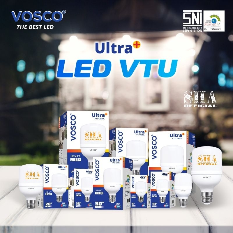 Lampu Led VOSCO Tabung Ultra 5W 10W 15W 20W 30W 40W Tbulb