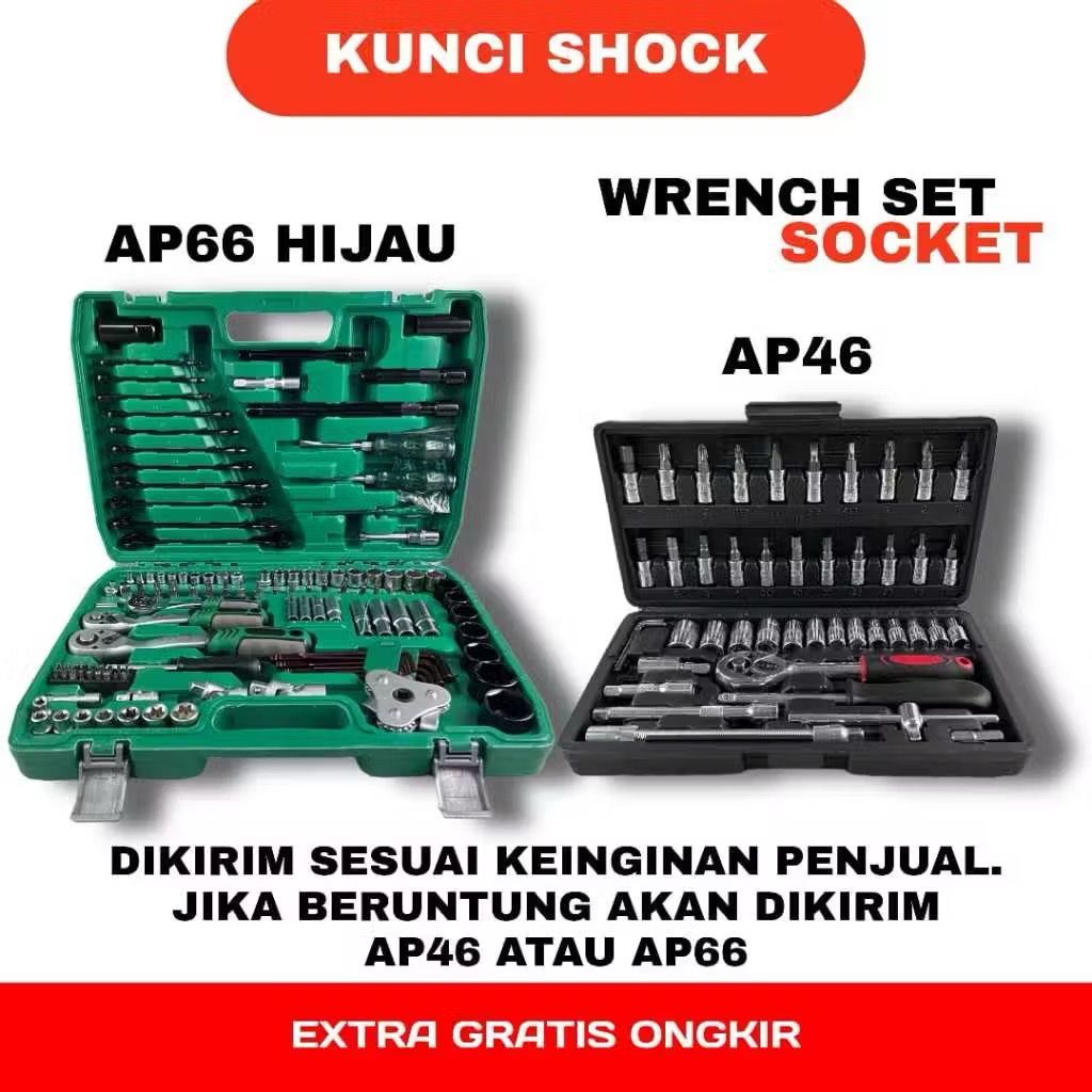 KUNCI SET 46PCS APR JAPAN KUNCI SHOCK SET APR JAPAN KUNCI SOK AP46 KUNCI SOCKET MURAH BERKUALITAS