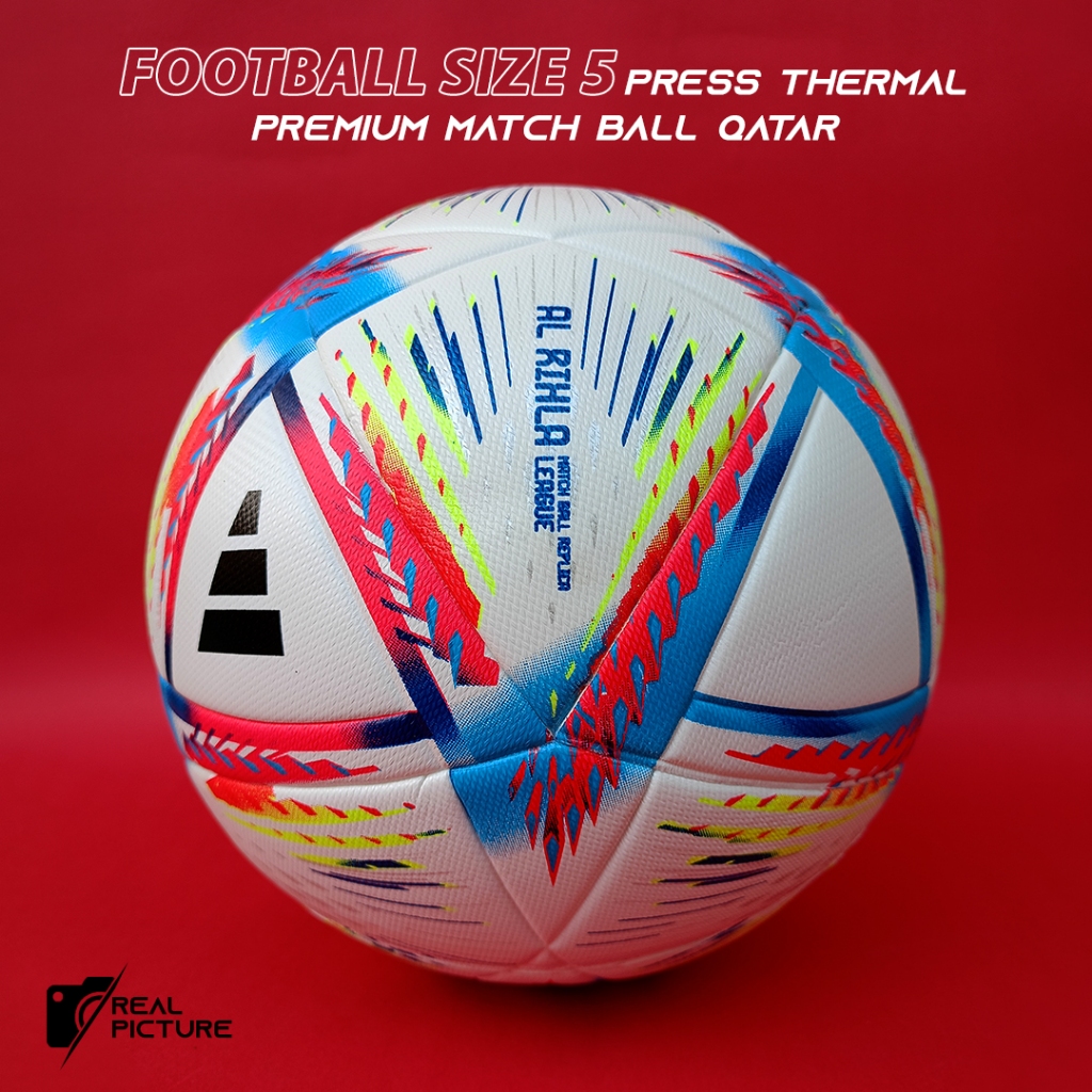 Bola Sepak Size 5 ADIDAS QATAR Alrihla Bola Sepak Asli Premium  Press TSBE Import