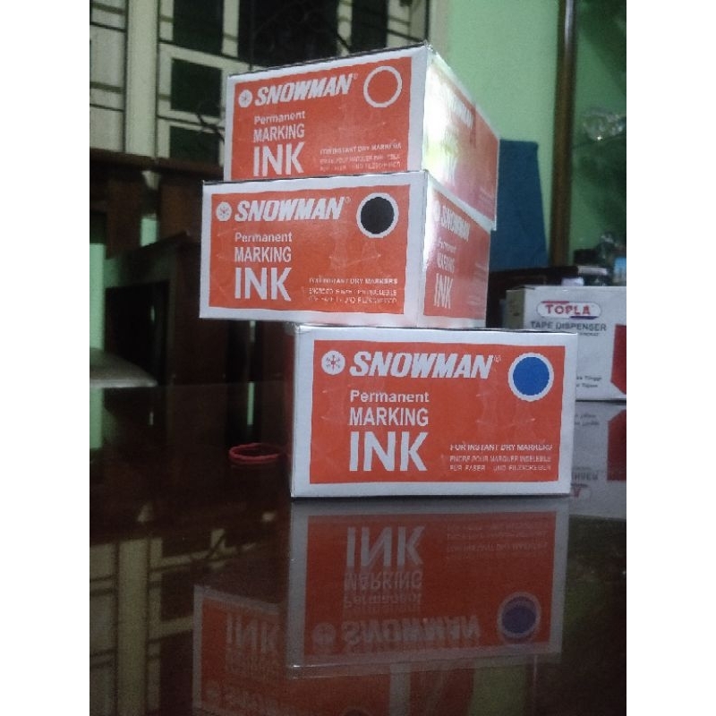 

PROMO CUCI GUDANG REFILL TINTA SNOWMAN PERMANEN MARKING INK G 12| 12pcs