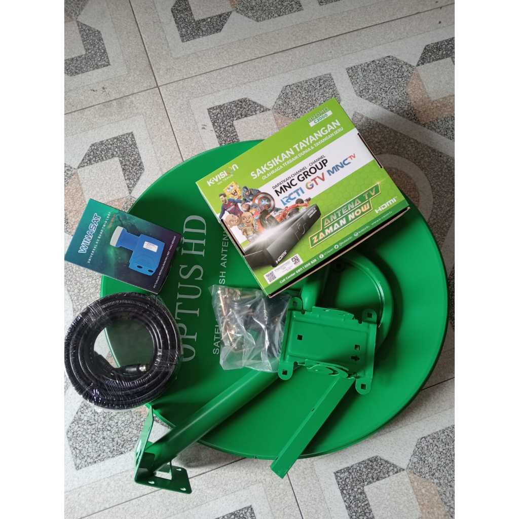 Receiver K-vision C2000 Bromo + Odu Parabola Mini 45 cm Lengkap Kuband 2 Output