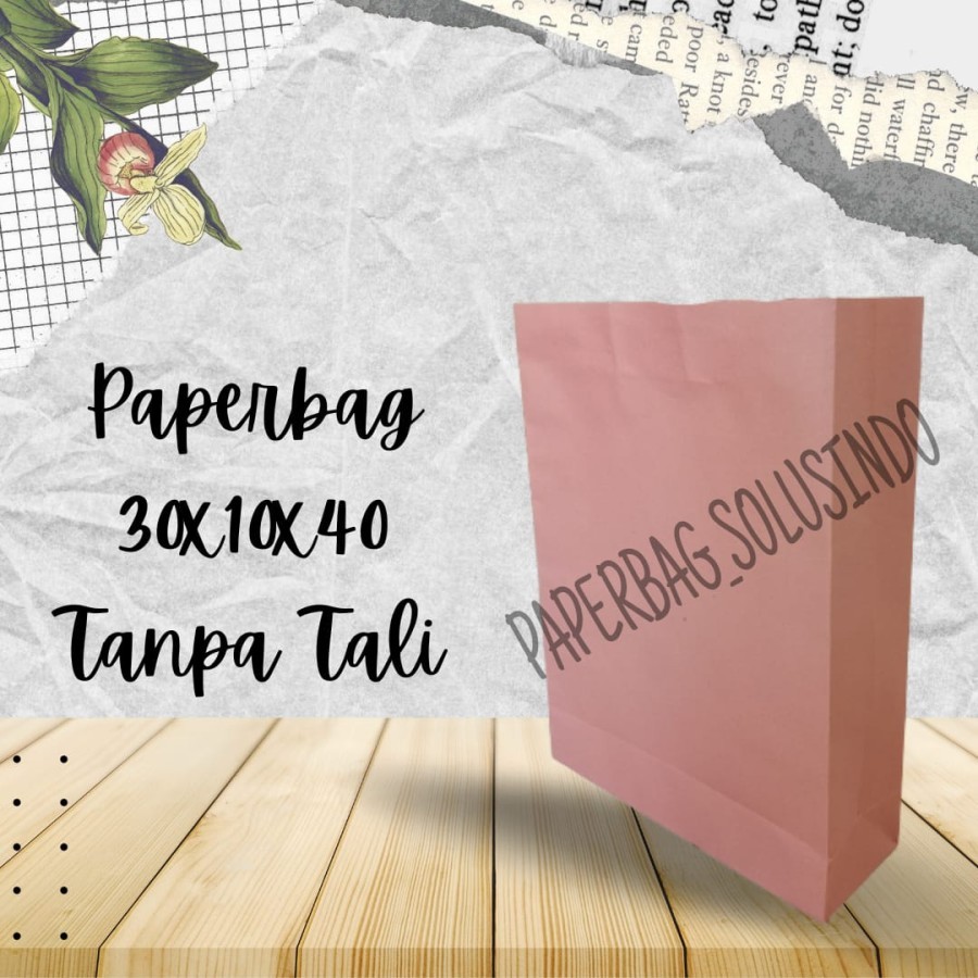 

Paperbag / Kantong Kertas Warna Pink 30x10x40 cm TANPA TALI