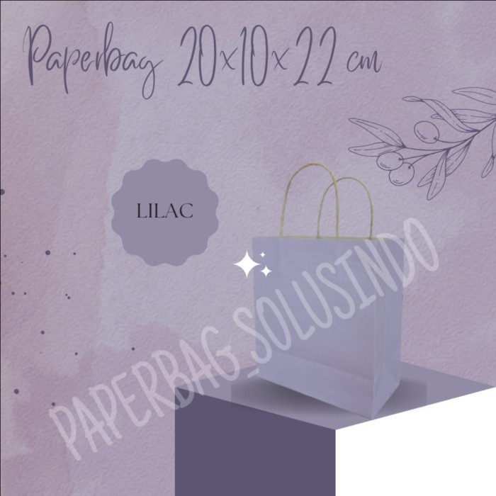 

Paperbag / Kantong Kertas Warna Ungu Lilac 20x10x22 cm