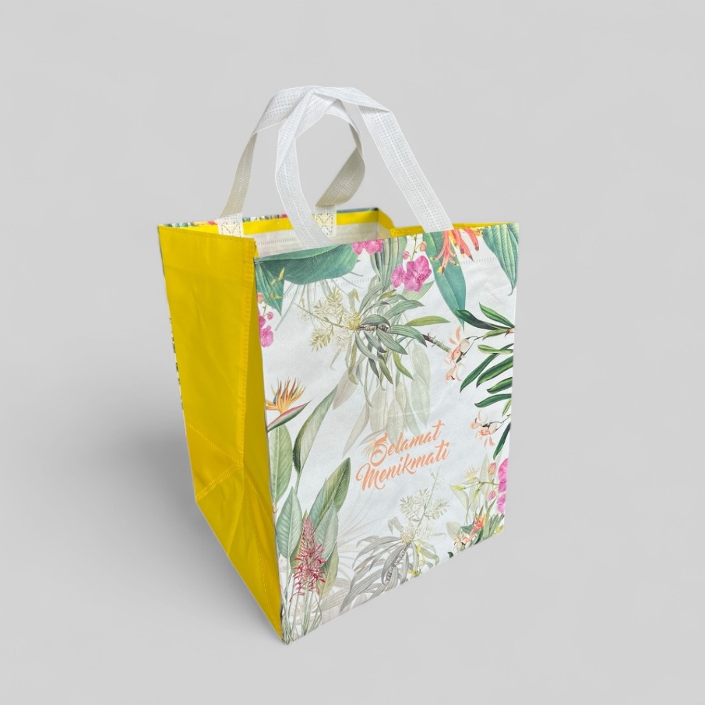 

(1 Lusin = 12 Pcs) PREMIUM Tas Hajatan Laminasi Untuk Box Nasi uk 22x22 cm (R10B)