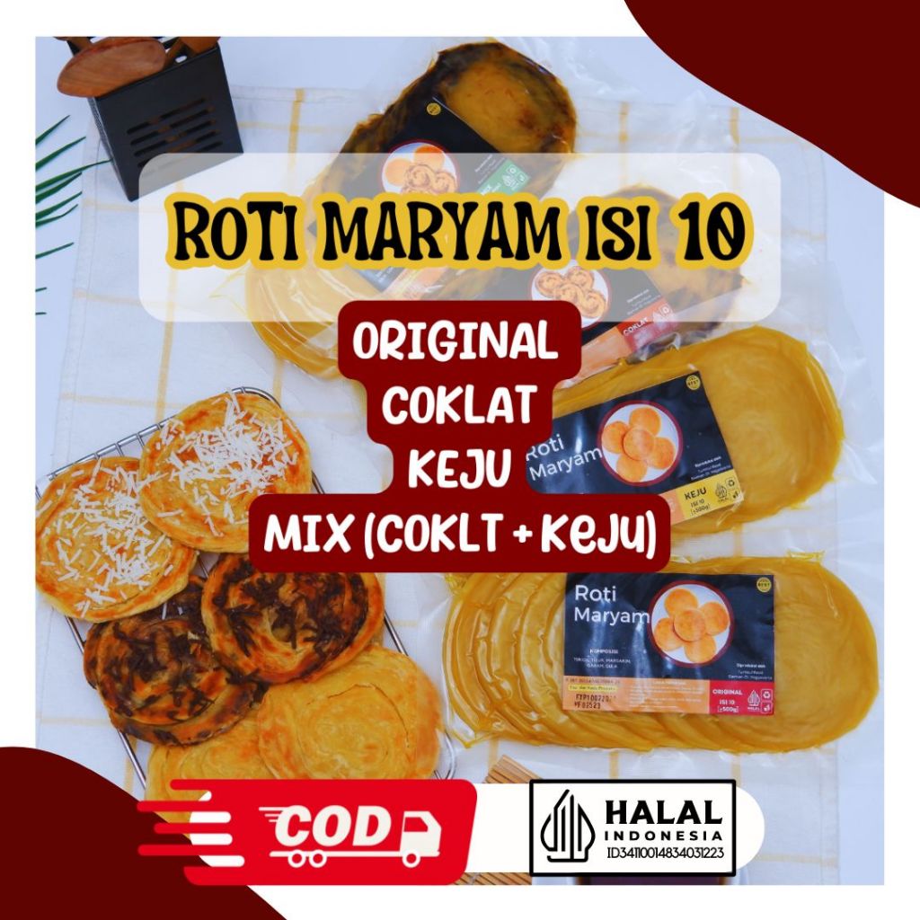 

Roti Maryam isi 10 | ORIGINAL COKLAT KEJU MIX [COKLAT+KEJU] / CANAI/CANE