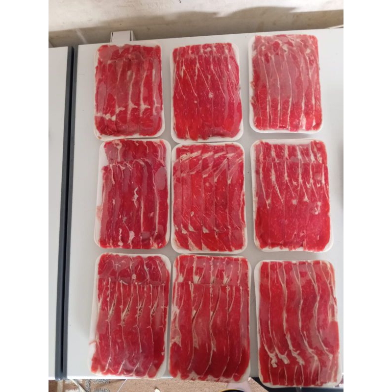 

Beef Slice BBQ Teriyaki Yakiniku Sukiyaki - Daging Sapi Slice Tipis Non Lemak 500 gram