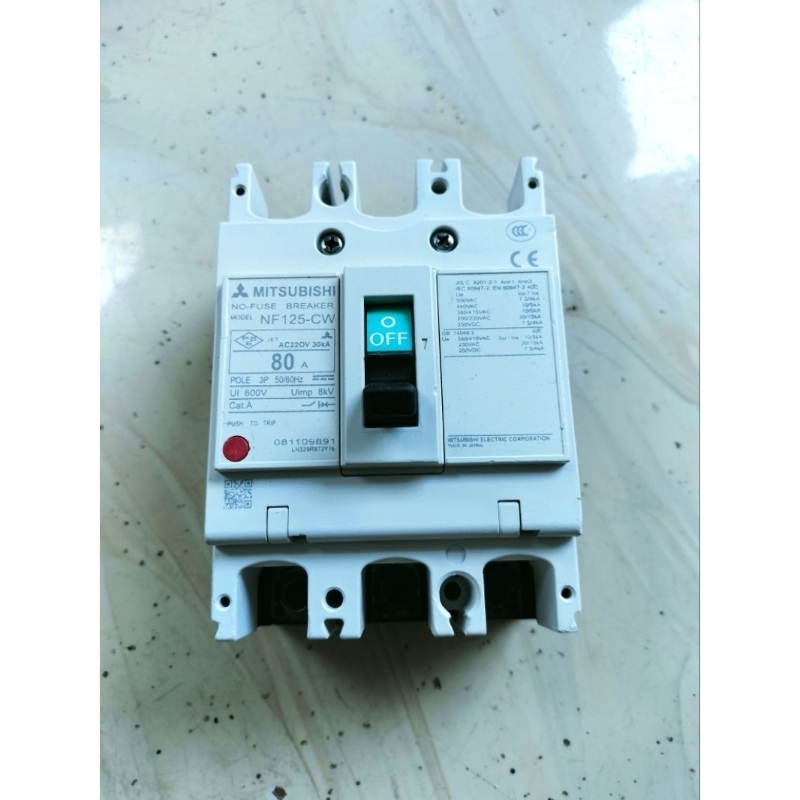 mccb breaker Mitsubishi type NF 125-CW 80A