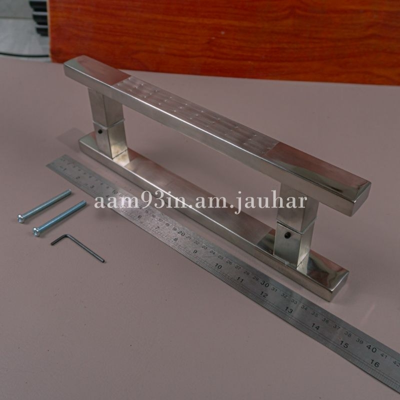 Handle Pintu Rumah Panjang 35 cm Tarikan Gagang Kunci L Kaca Koco Atm Swalayan Mall Cafe / Kayu Kota