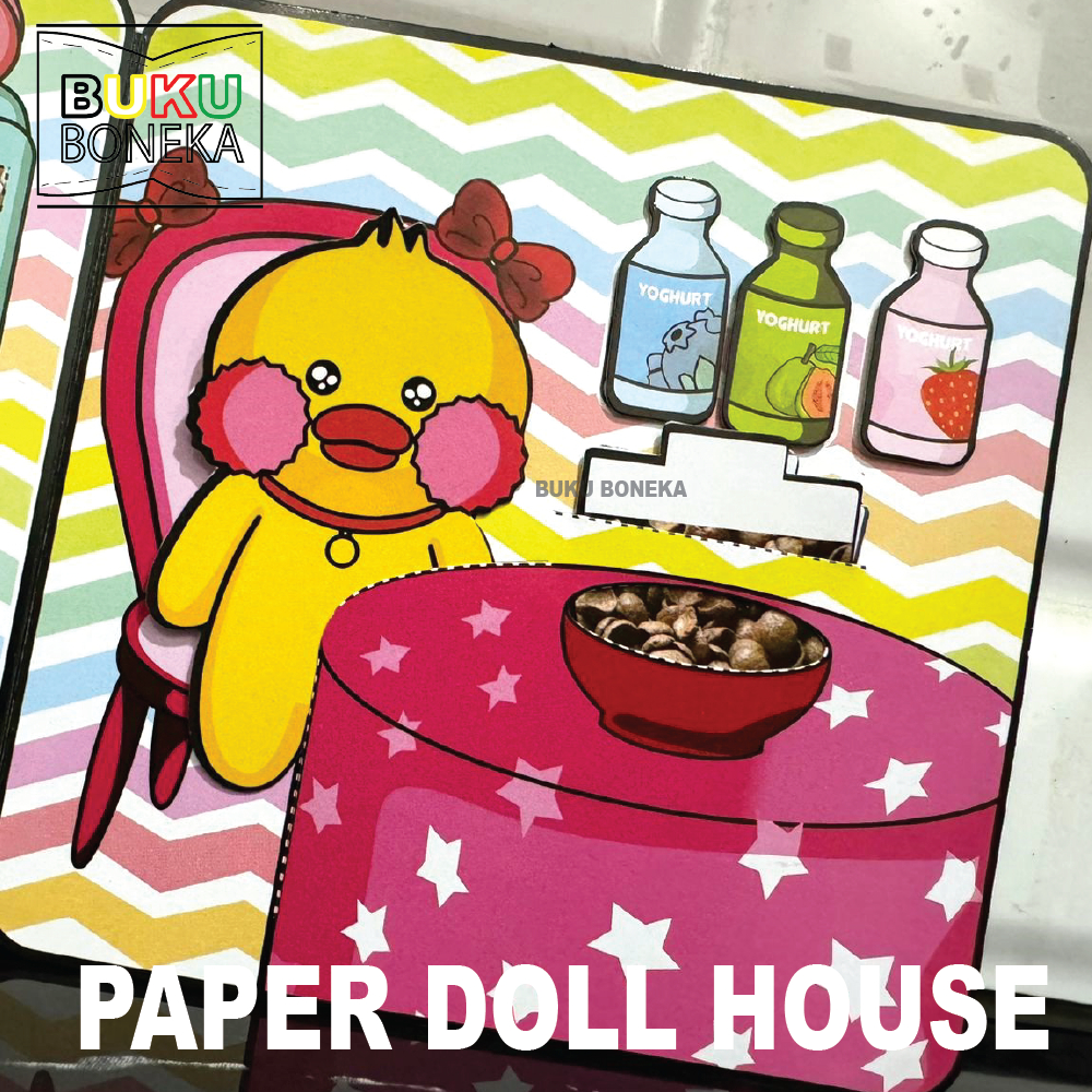 paper doll house DUCK quiet book mainan kertas edukatif anak boneka kertas bebek bongkar pasang