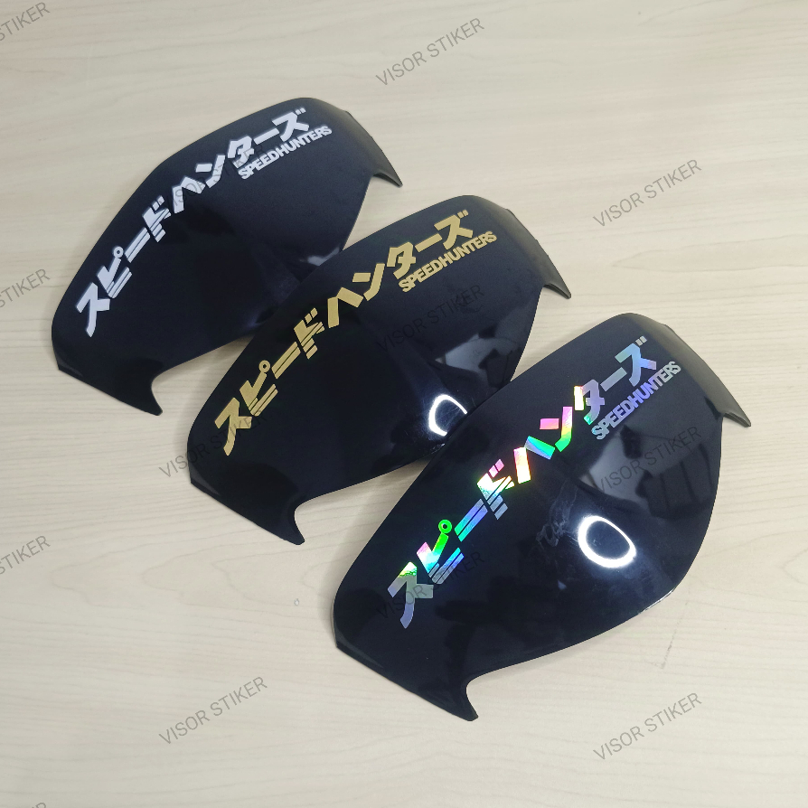 Visor supra x 125 lama dan mio soul stiker motif speedhunter hologram windshield supra x