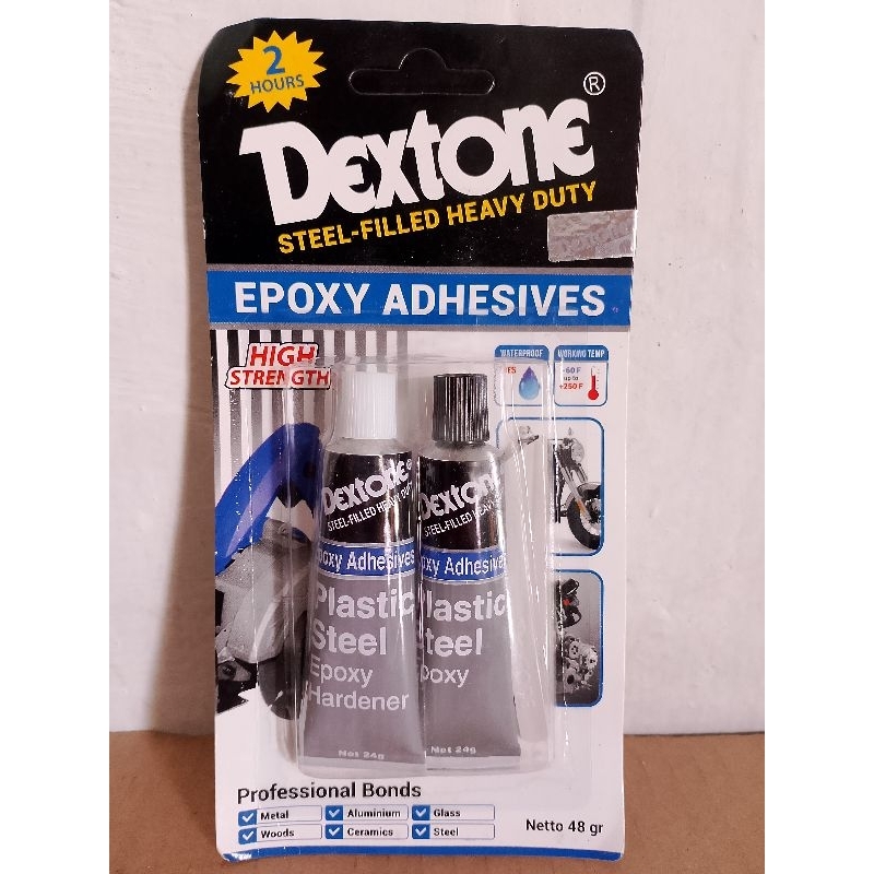 Lem 2hours Plastik Steel Epoxy DEXTONE/Lem Besi 48g DEXTONE