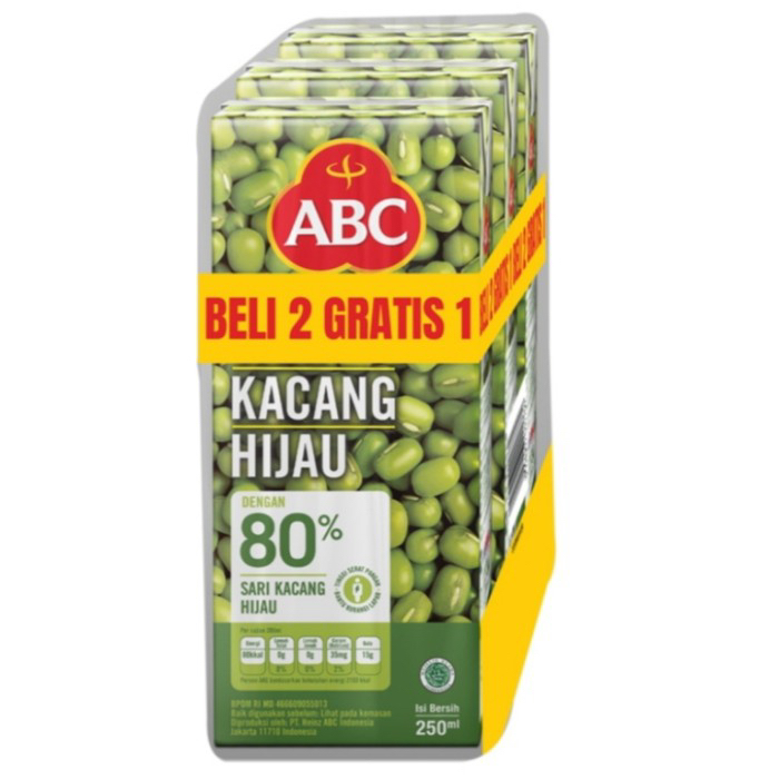 

ABC sari kacang hijau beli 2 gratis 1 (250 ml)