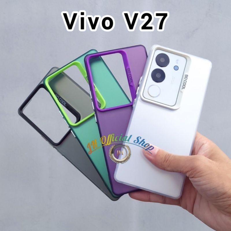 CASE VIVO V27 NEW SOFTCASE METALIC HYBRID IMD PLATE HOLOGRAM HARDCASE CASING