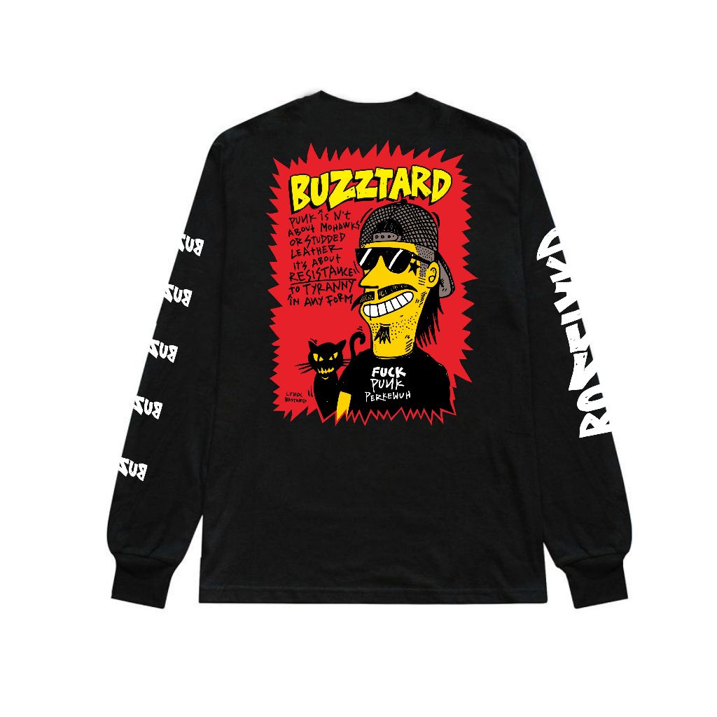 Kaos Lengan Panjang Buzztard The Punk // Long Sleeve // Kaos Punk // Kaos Distro Lengan Panjang