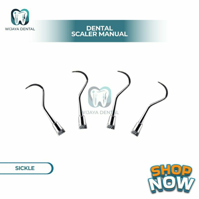 DENTAL SCALER SCALLER SKALER SICKLE SICKEL HALFMOON / SICKLE SCALER / SCALER MANUAL PEMBERSIH KARANG