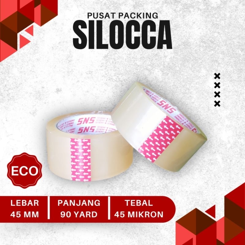 

LAKBAN BENING 90 YARD ECO X 45 MM SNS KUALITAS TERBAIK/SELOTIP/ISOLASI/SOLASI/TAPE