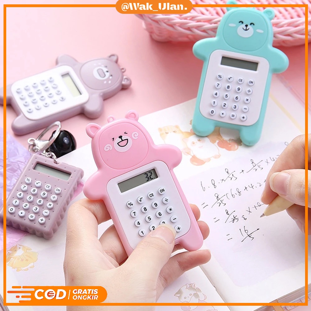 

Calculator Mini Portable Motif Beruang Lucu / Kalkulator Saku Ekpresi Motif Kartun Bear Warna Unik Tombol Karet 8 Digit Multifungsi / kalkulator 1 tangan simpel