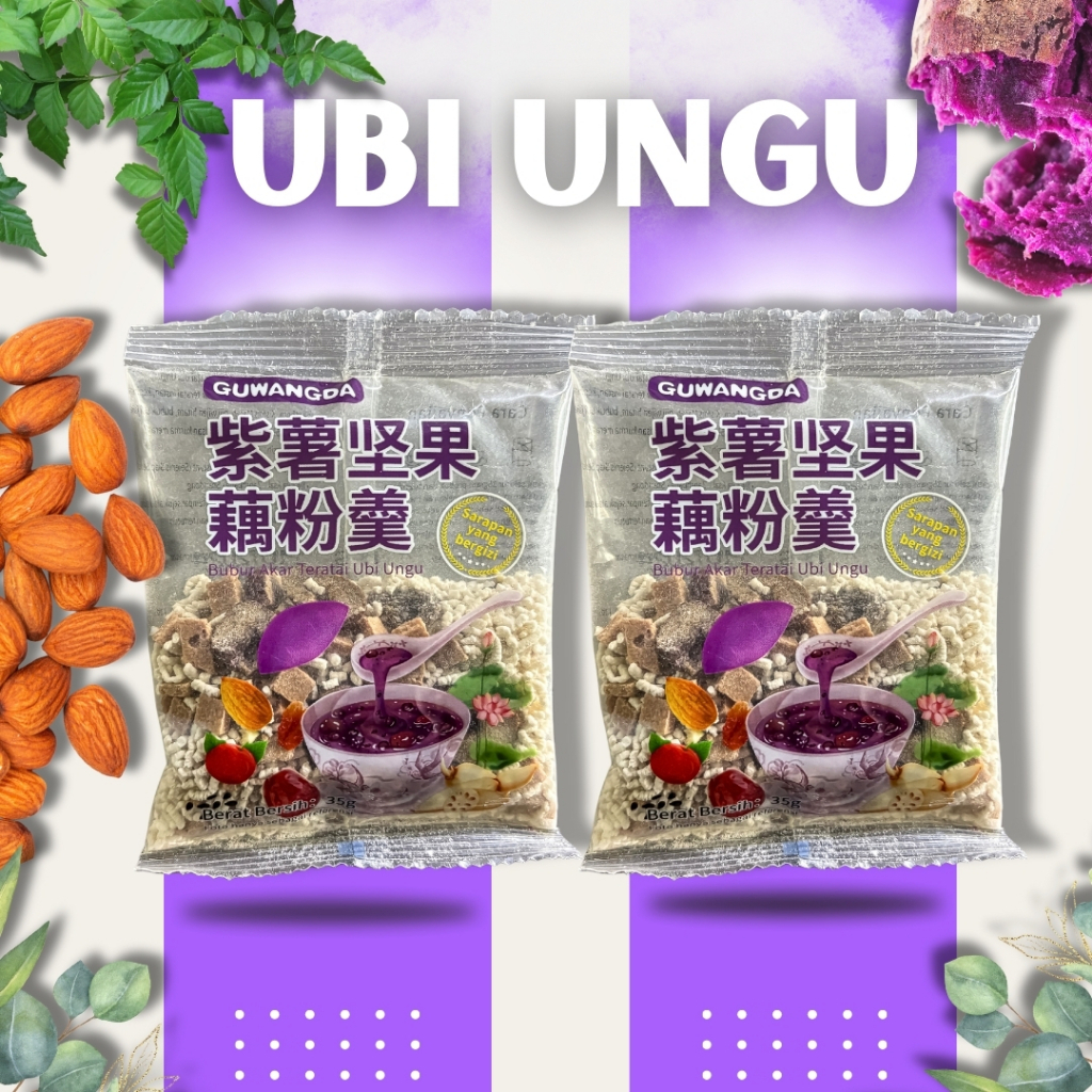 

( 5 PCS ) Oufen Lotus Root Powder - Sachet Ekonomis Ubi ungu (35g) & Praktis