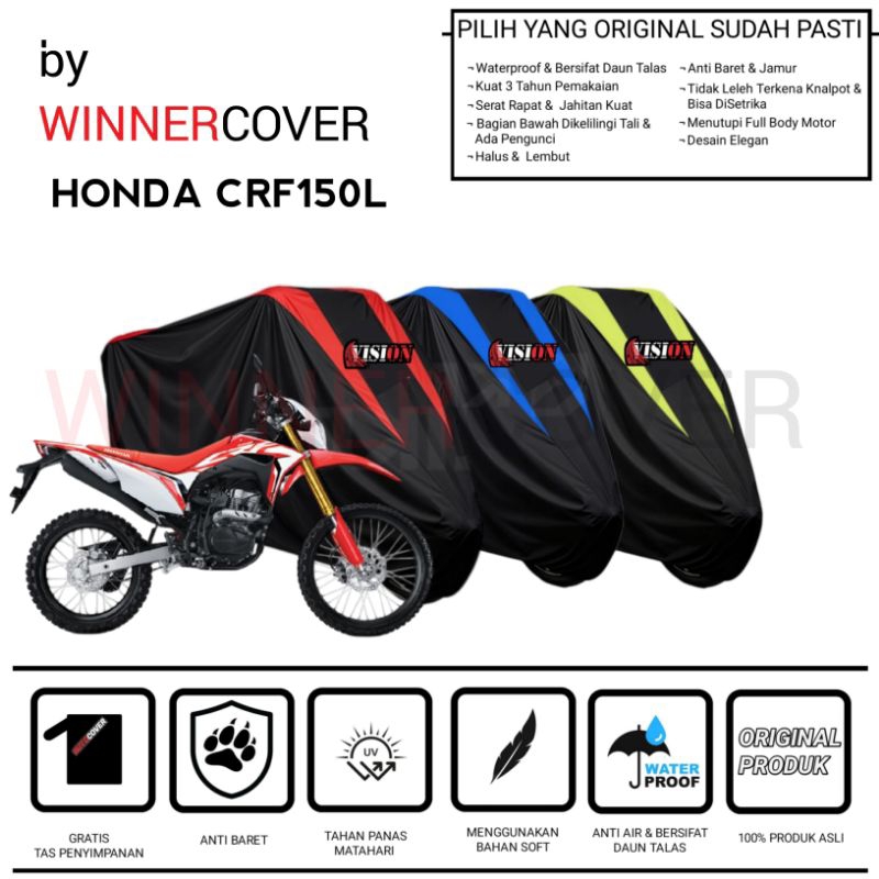Cover Honda CRF150L Cover Motor Honda CRF150 Cover Vision Premium Honda CRF bahan Waterproof