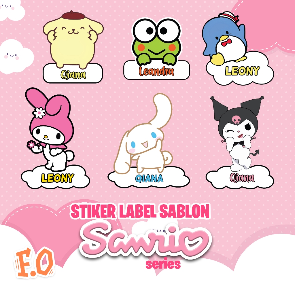 

Sablon Baju Setrika Label Nama Anak Karakter Sanrio Set isi 3 Ukuran